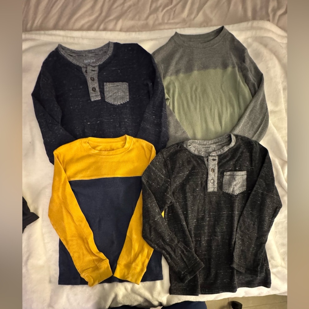 Cat & Jack Long Sleeve Shirt Set - Yellow, Blue, Gray, and Black
